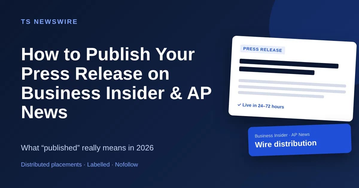 Publish a Press Release on Business Insider