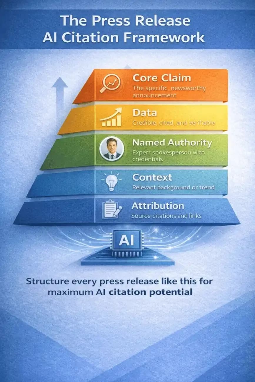 Framework for optimizing press releases for AI search engines in 2026