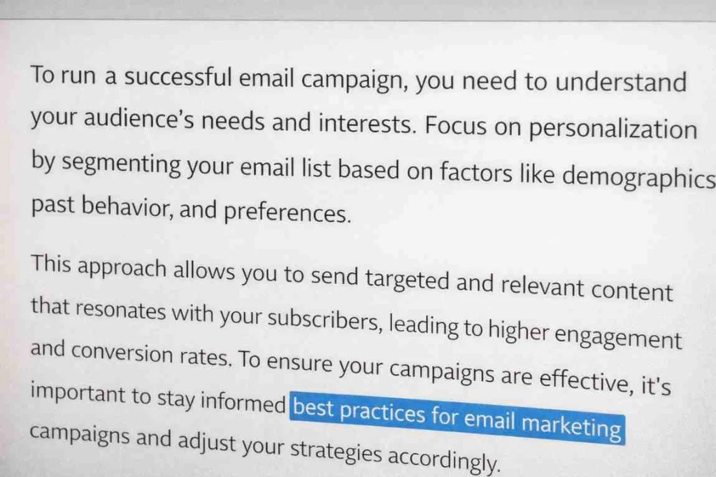 Link insertion example in an existing article — niche edit backlink