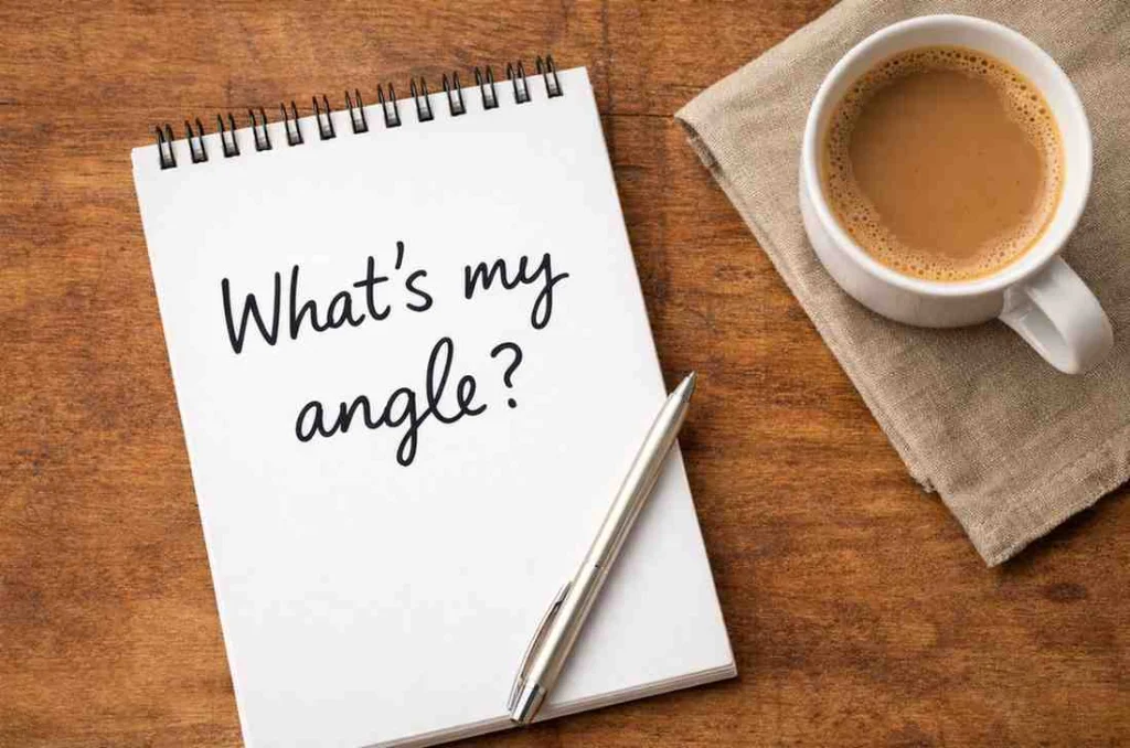 Personal brand coach writing a media pitch angle for journalist outreach